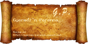 Gyermán Perenna névjegykártya